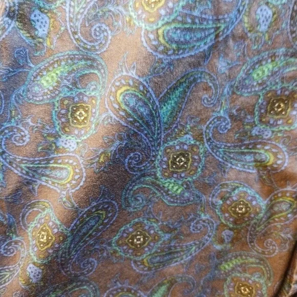 Tasso Elba Blue Paisley Short Sleeve Button Shirt Men's Size L 16 16 1/2 Beach - Picture 7 of 9